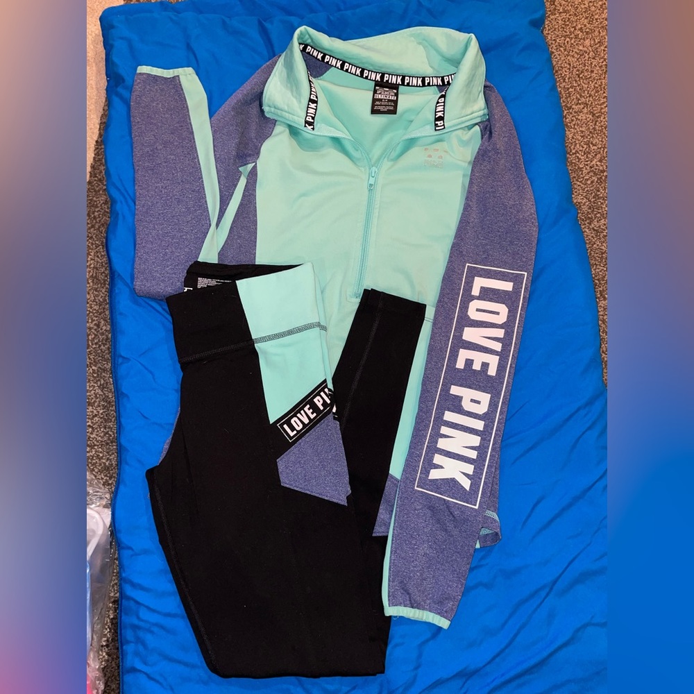 Sz small PINK leggings/sweater outfit